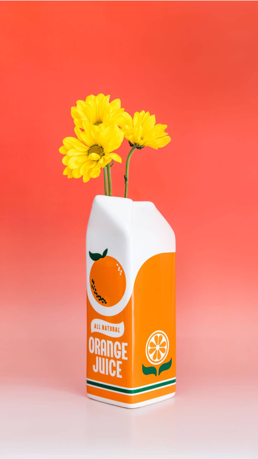 Orange Juice Carton Vase