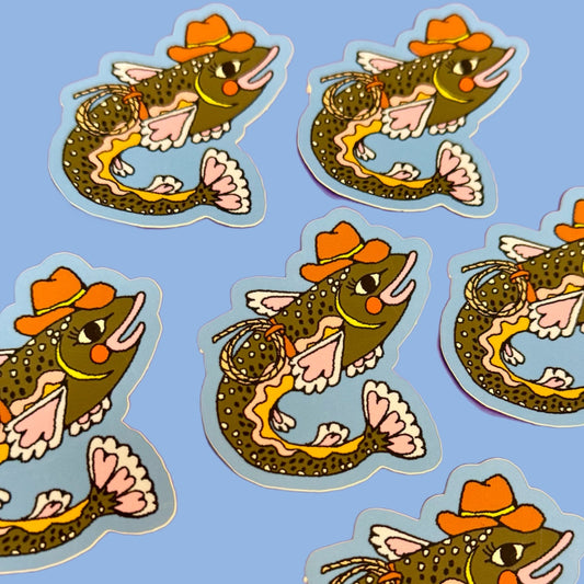 Cowgirl Trout Sticker