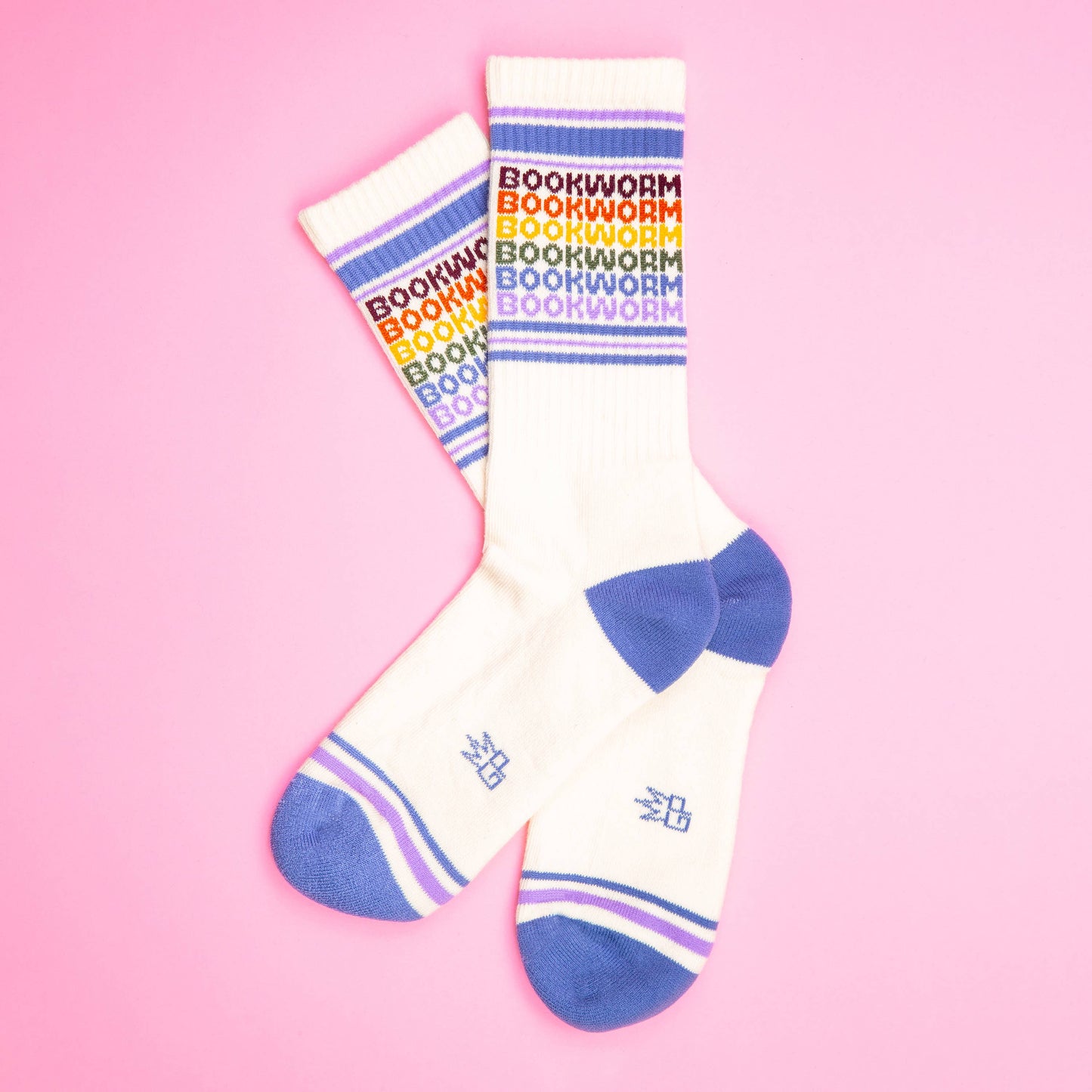 Bookworm Vintage Rainbow Gym Crew Socks