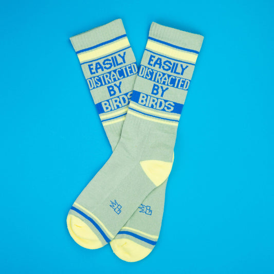Easily Distracted By Birds Retro Crew Socks