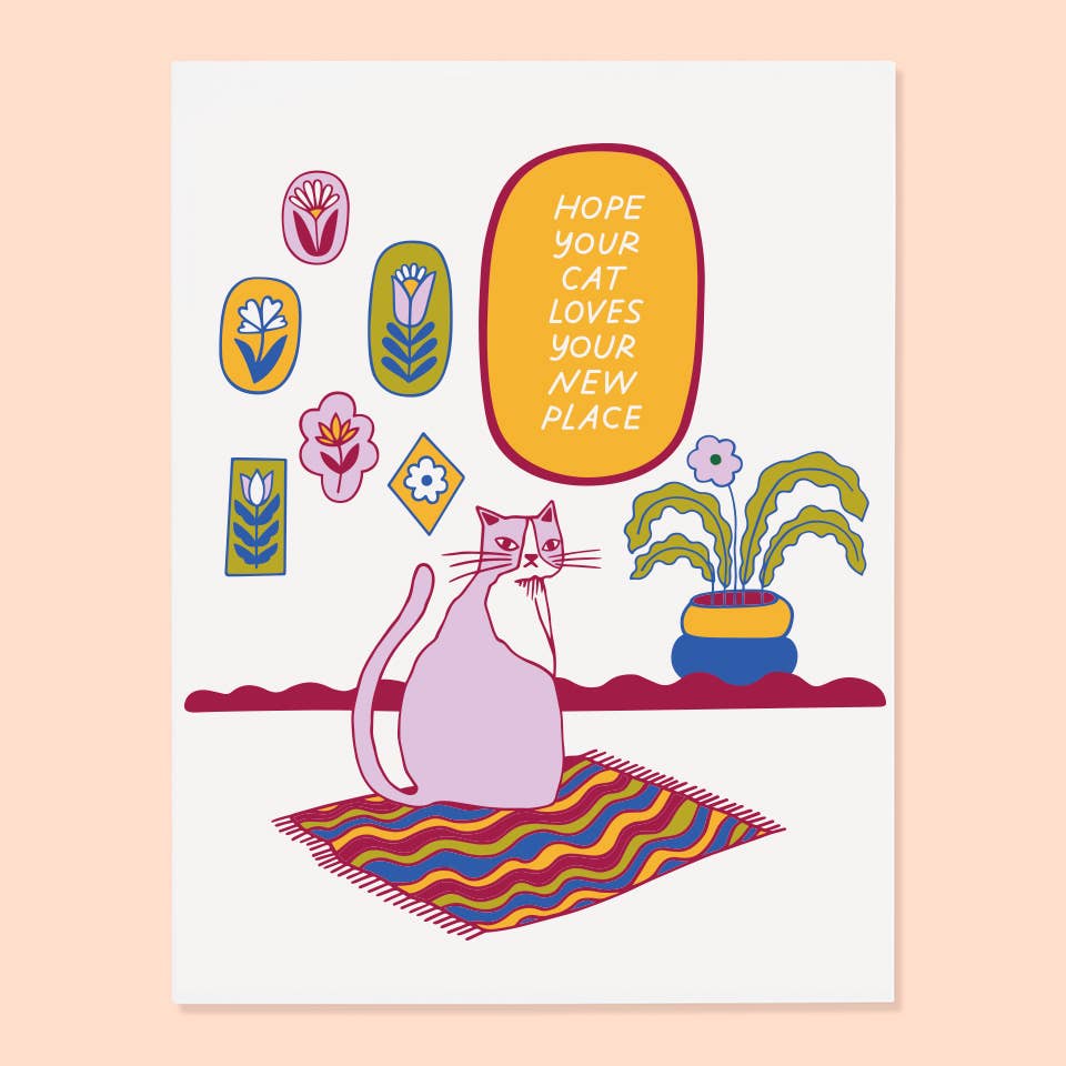 Hope Your Cat Likes Your New Place Housewarming Card