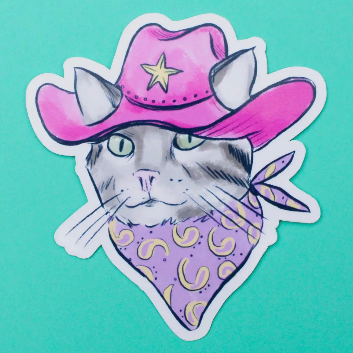 Meowdy Cowgirl Kitty Sticker