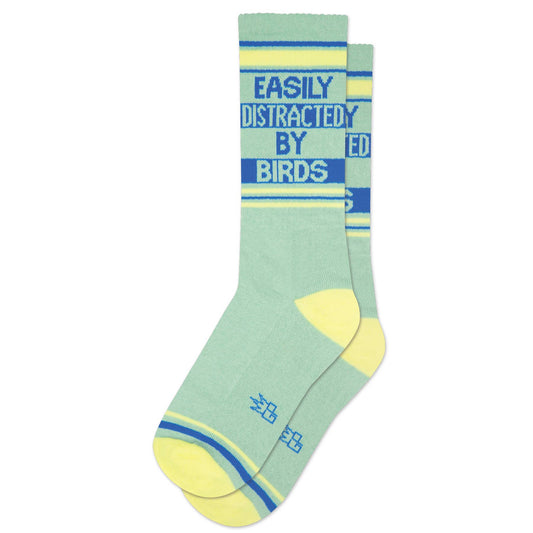 Easily Distracted By Birds Retro Crew Socks