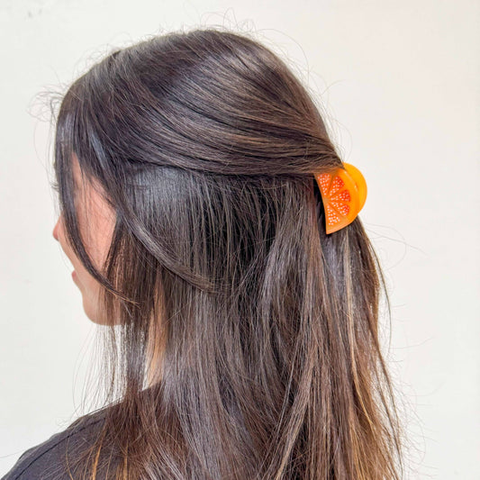 Mini Orange Slice Hair Claw