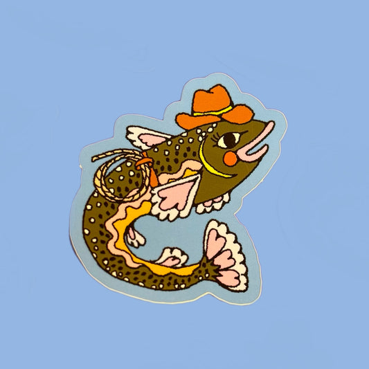 Cowgirl Trout Sticker