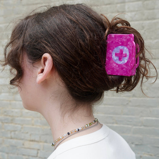 Pink First Aid Kit Claw Clip