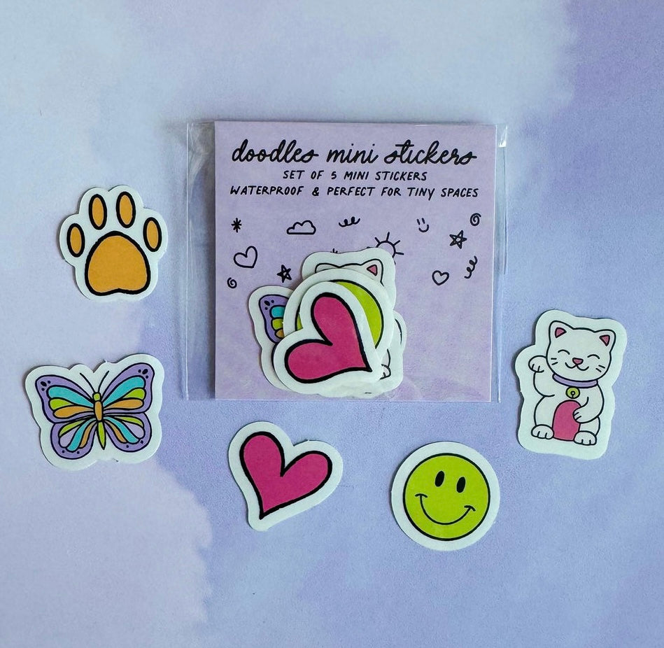 Cute Doodles Mini Vinyl Sticker Sheet #3