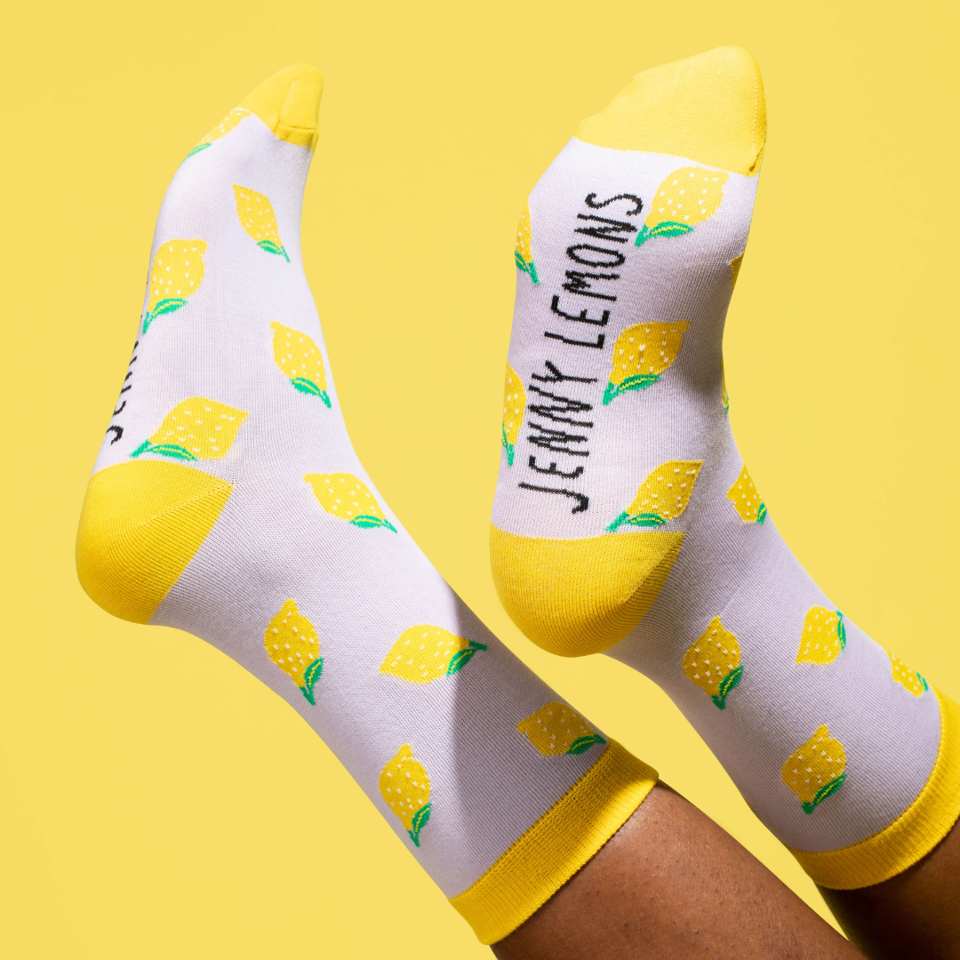 Lavender Lemon Crew Socks