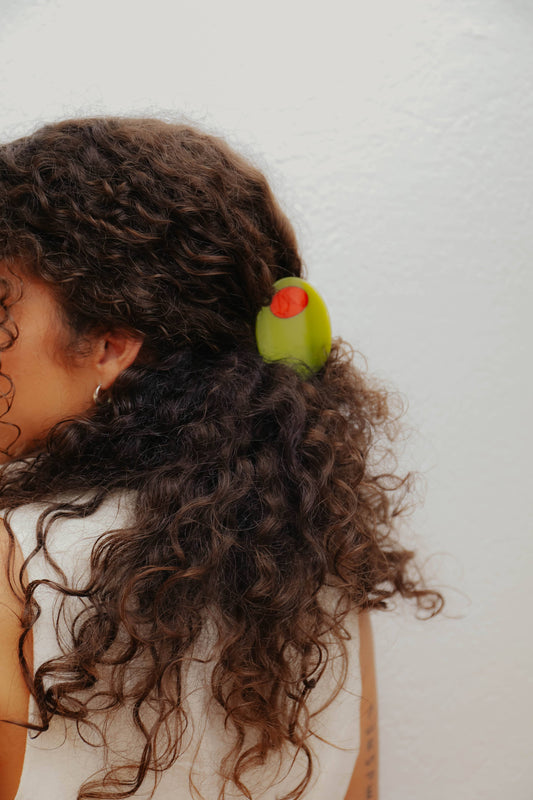 Stuffed Olive Hair Claw