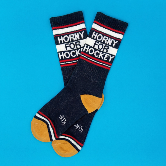 Horny For Hockey Retro Crew Socks