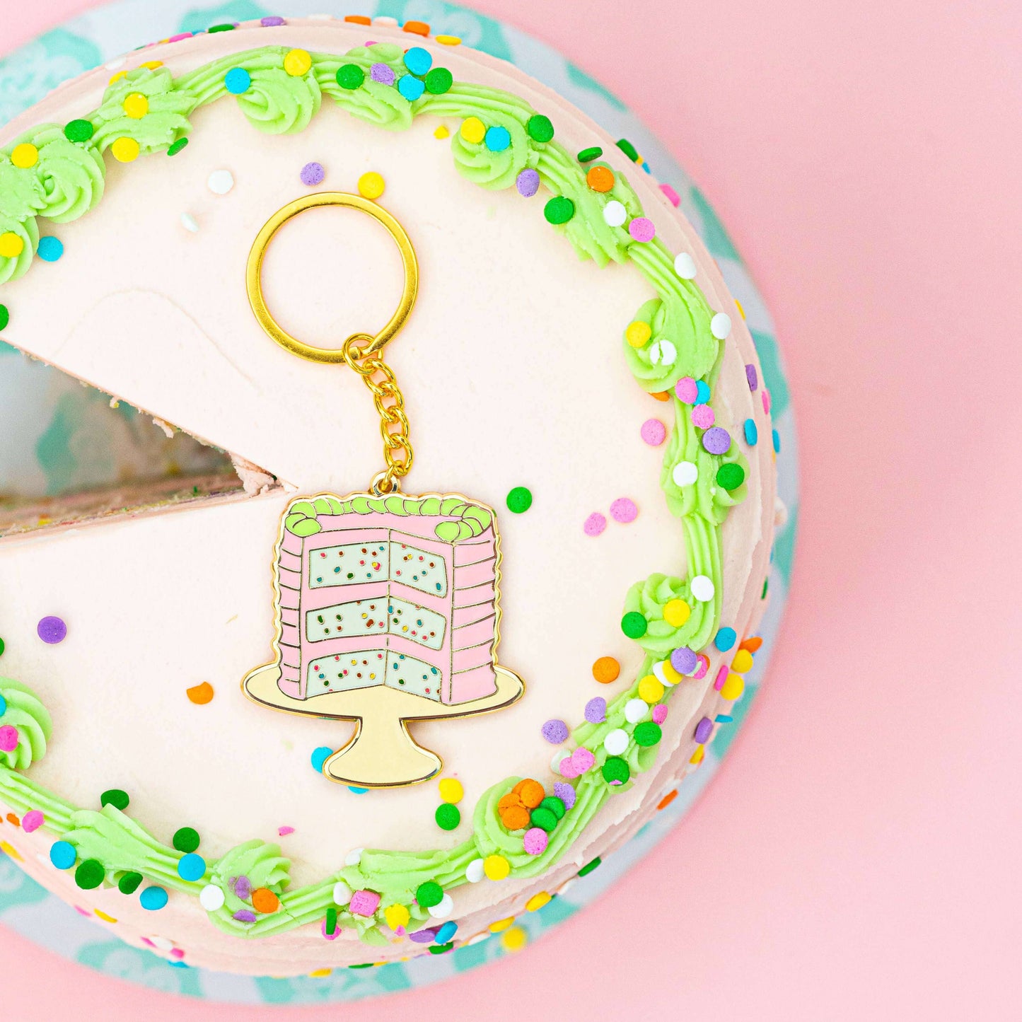 Confetti Cake Keychain
