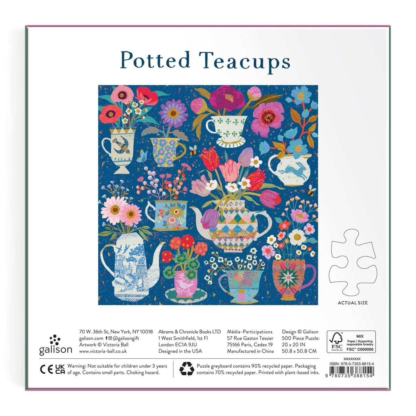 Victoria Ball Potted Teacups 500 Piece Foil Puzzle