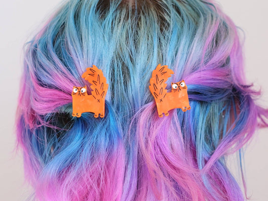 Angry Cat Hair Slide Clips