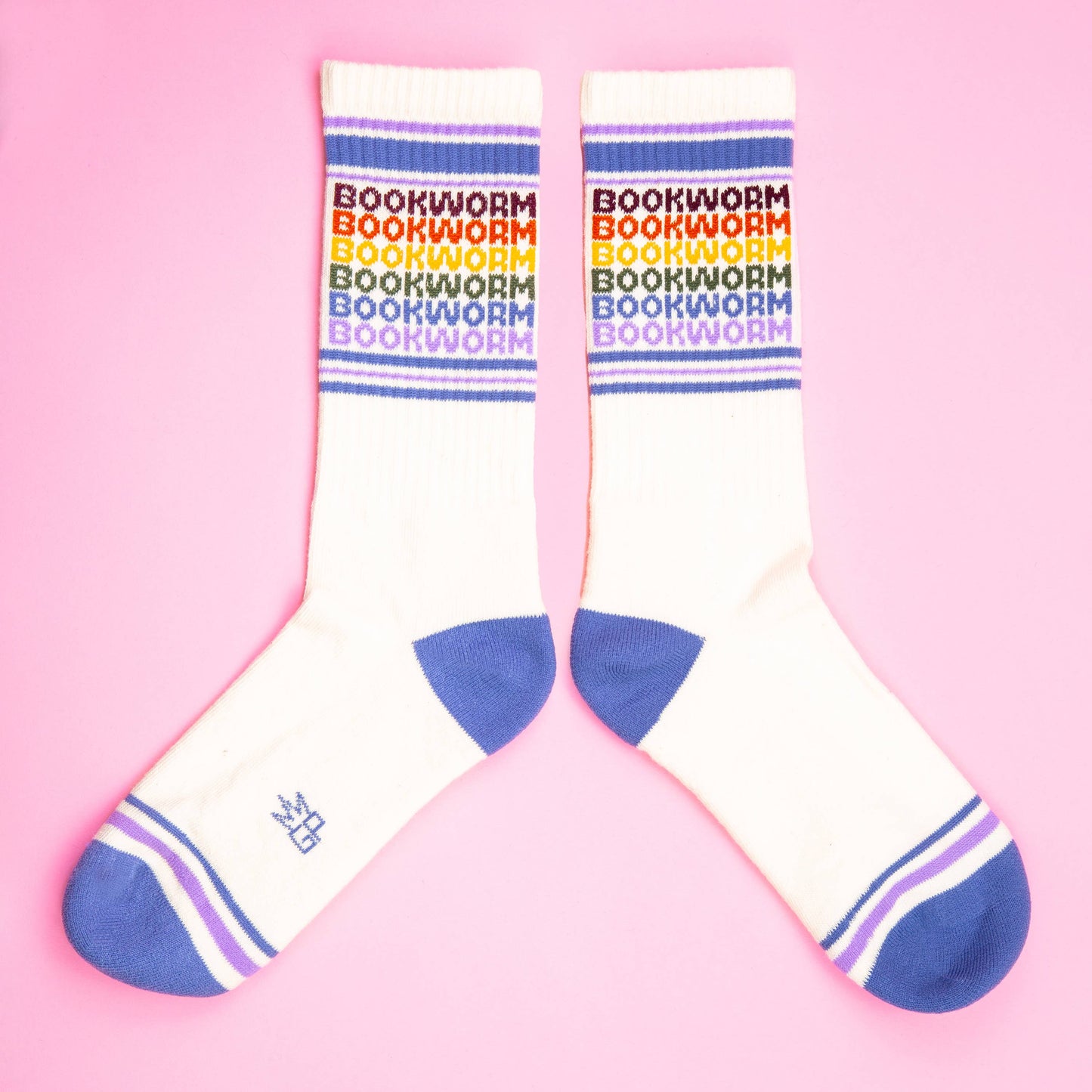 Bookworm Vintage Rainbow Gym Crew Socks