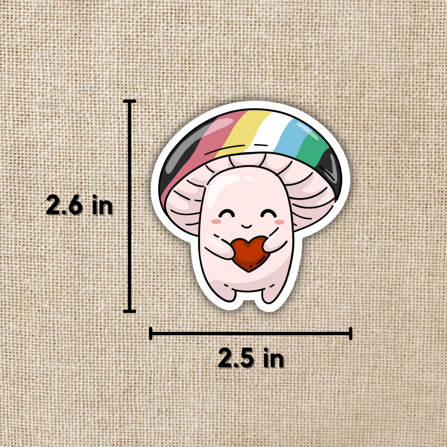 Disability Pride Flag Mushroom Sticker