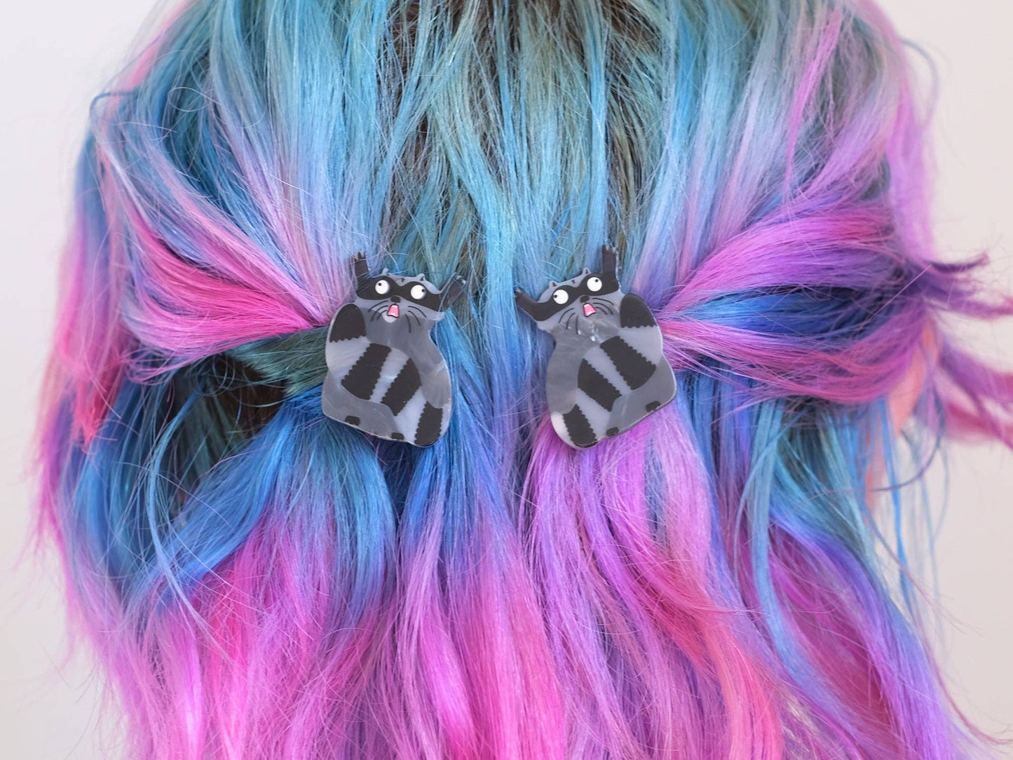 Feral Racoon Hair Slide Clips
