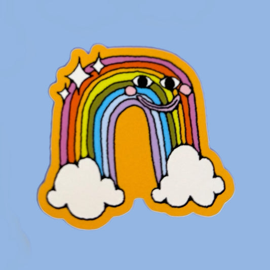 Smiley Rainbow Cloud Sticker