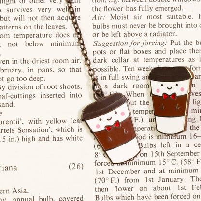 Kawaii Coffee Enamel Bookmark