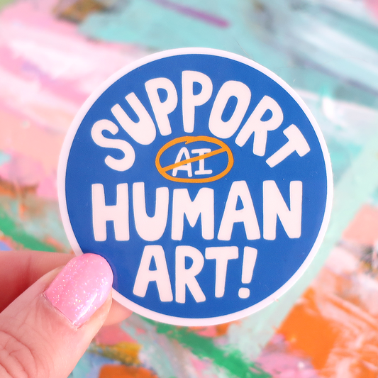 Support Human Art Sticker