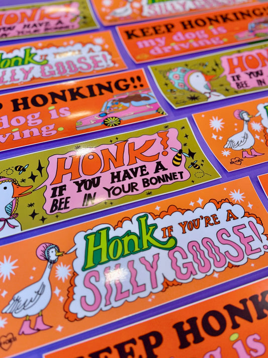 Keep Honking! My Dog Is Driving Bumper Sticker
