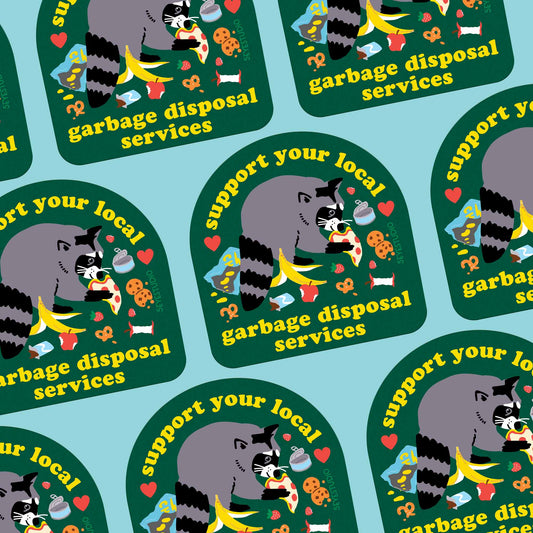 Garbage Disposal Raccoon Sticker