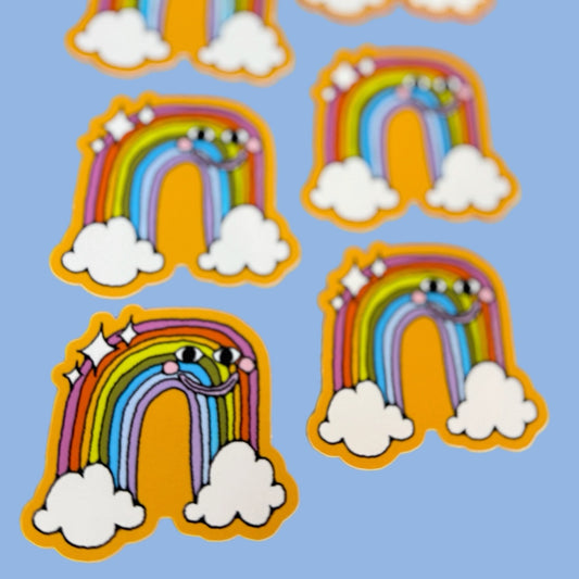 Smiley Rainbow Cloud Sticker