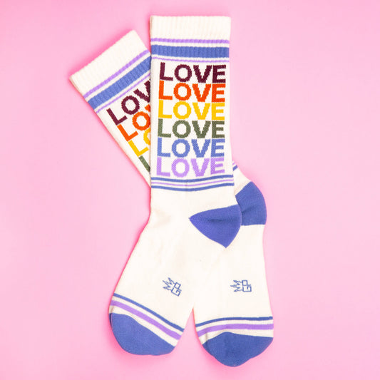 Love Vintage Rainbow Retro Crew Socks