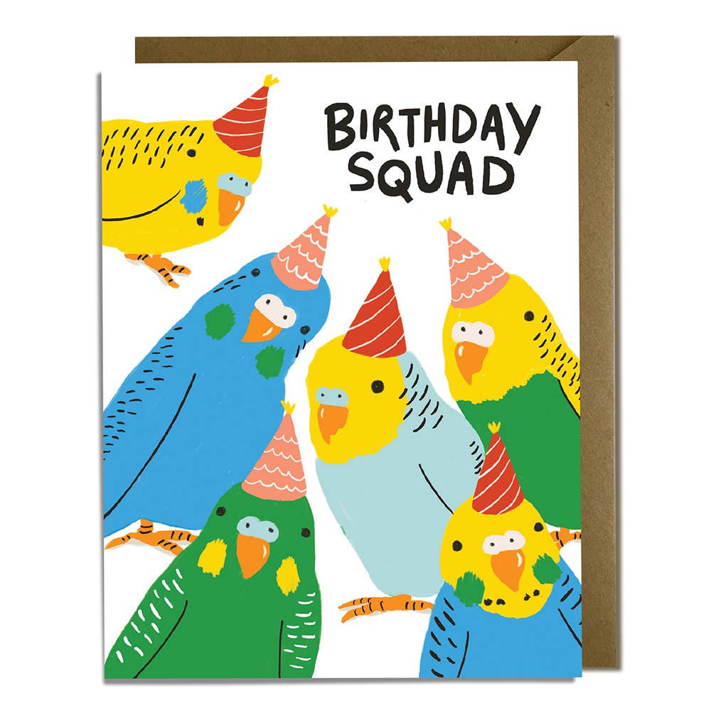 Parakeets Birthday Squad Card