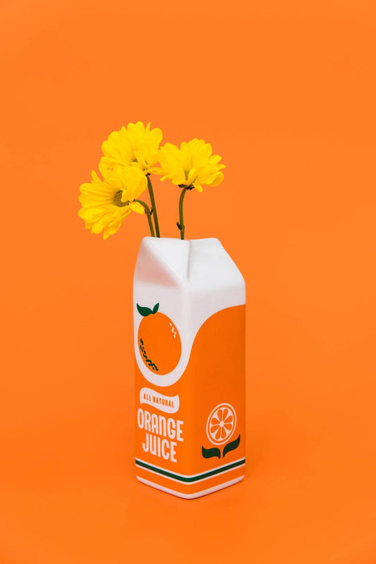 Orange Juice Carton Vase