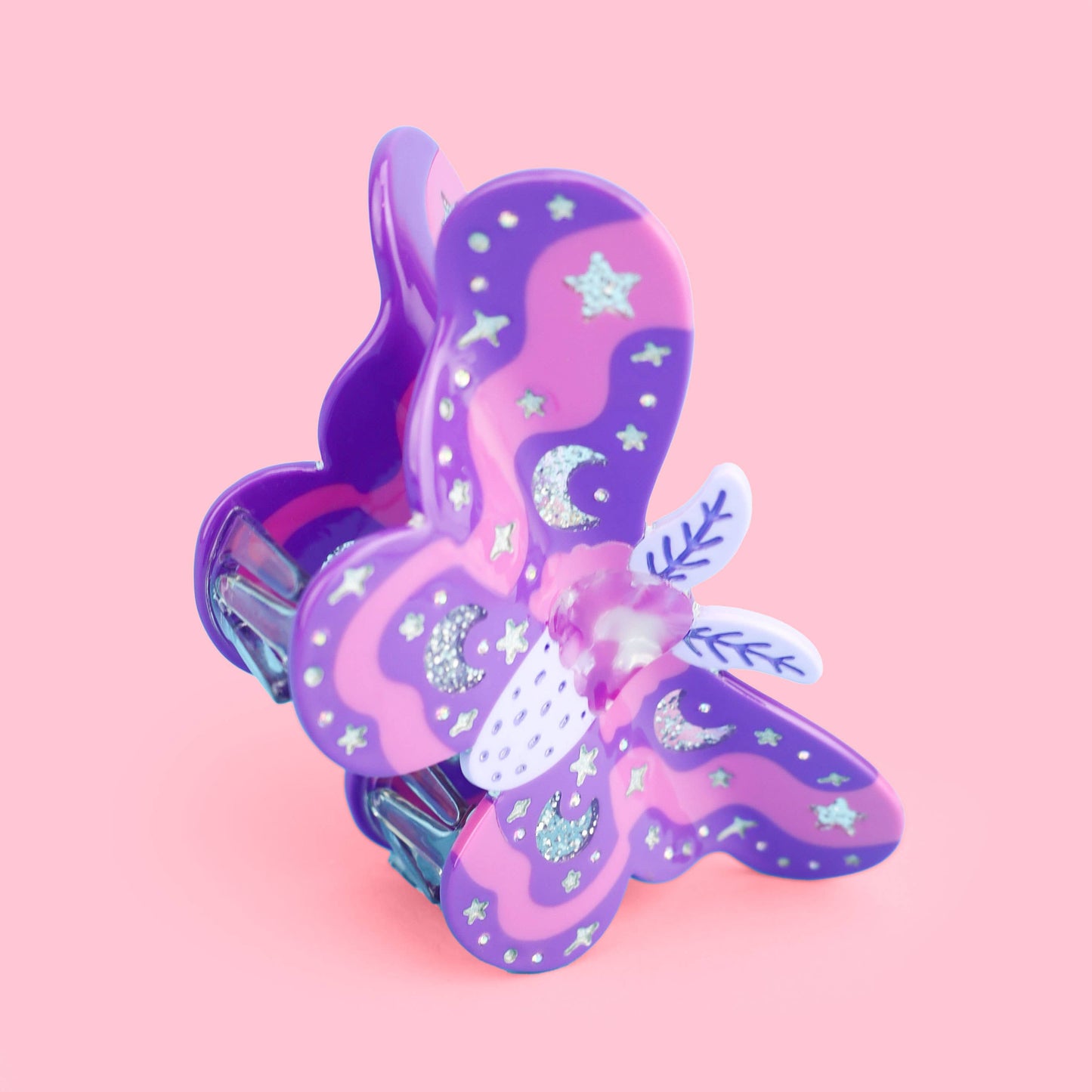 Purple Pastel Moth Claw Clip