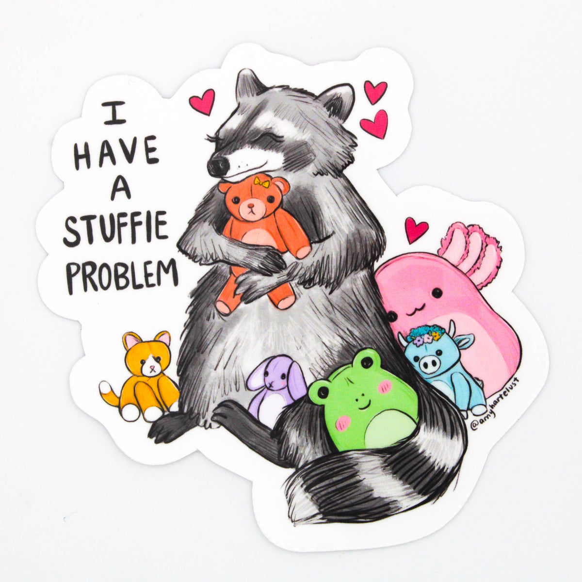 Stuffie Raccoon Sticker