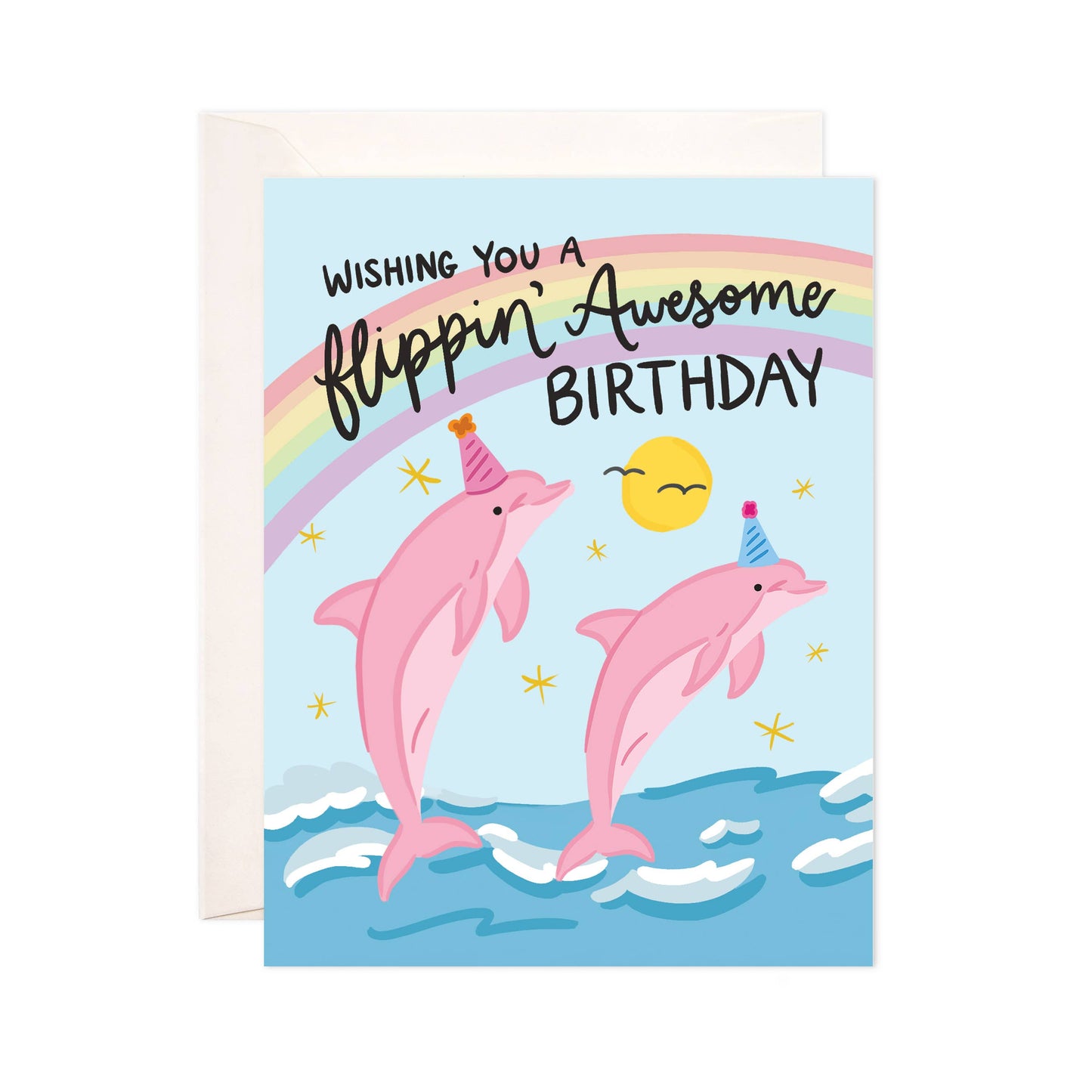 Flippin' Awesome Birthday Dolphin Greeting Card
