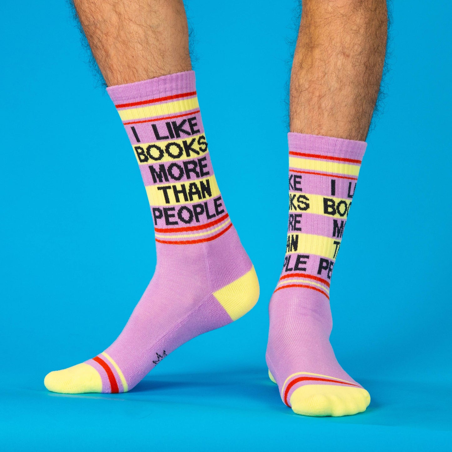 I Like Books More Than People Retro Crew Socks