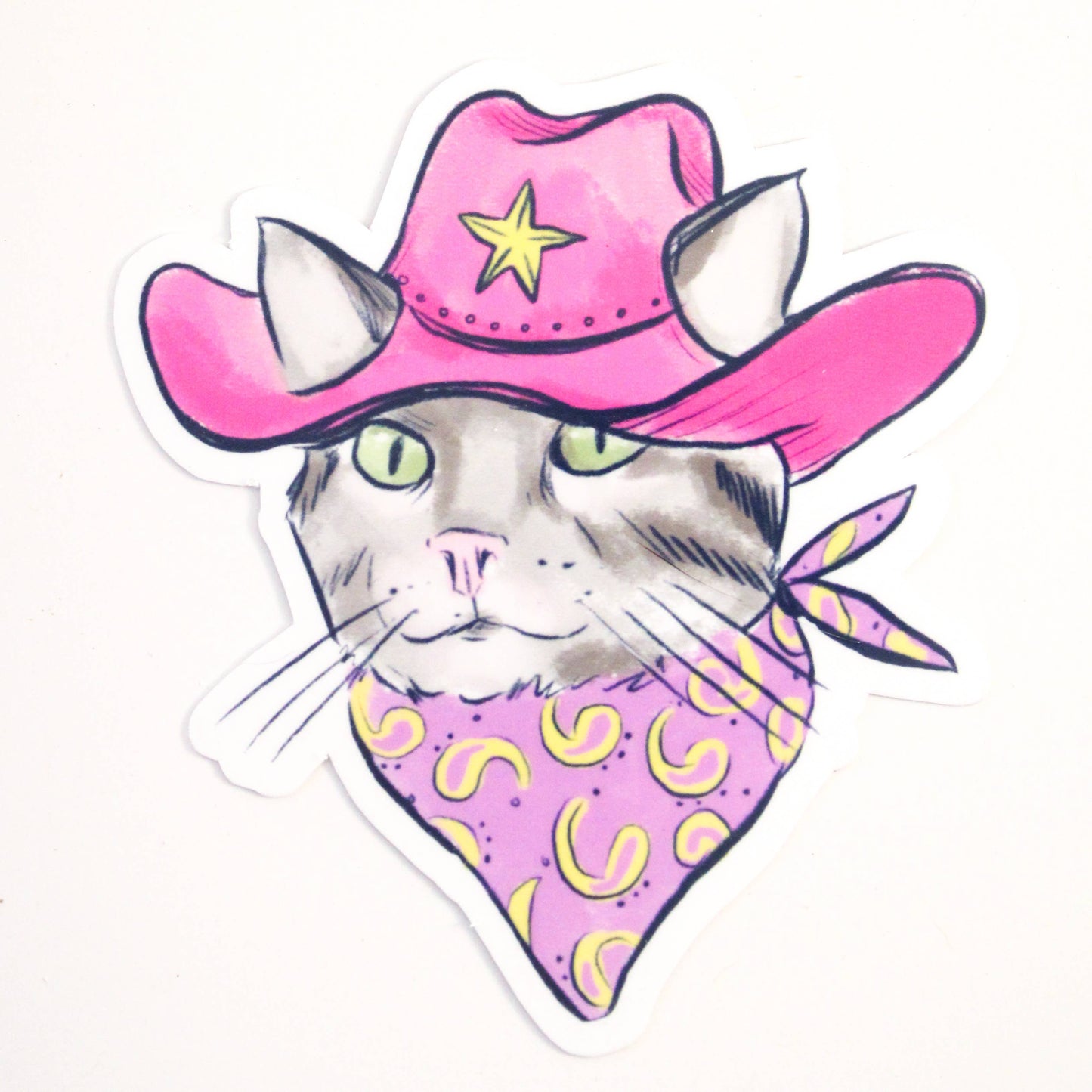 Meowdy Cowgirl Kitty Sticker