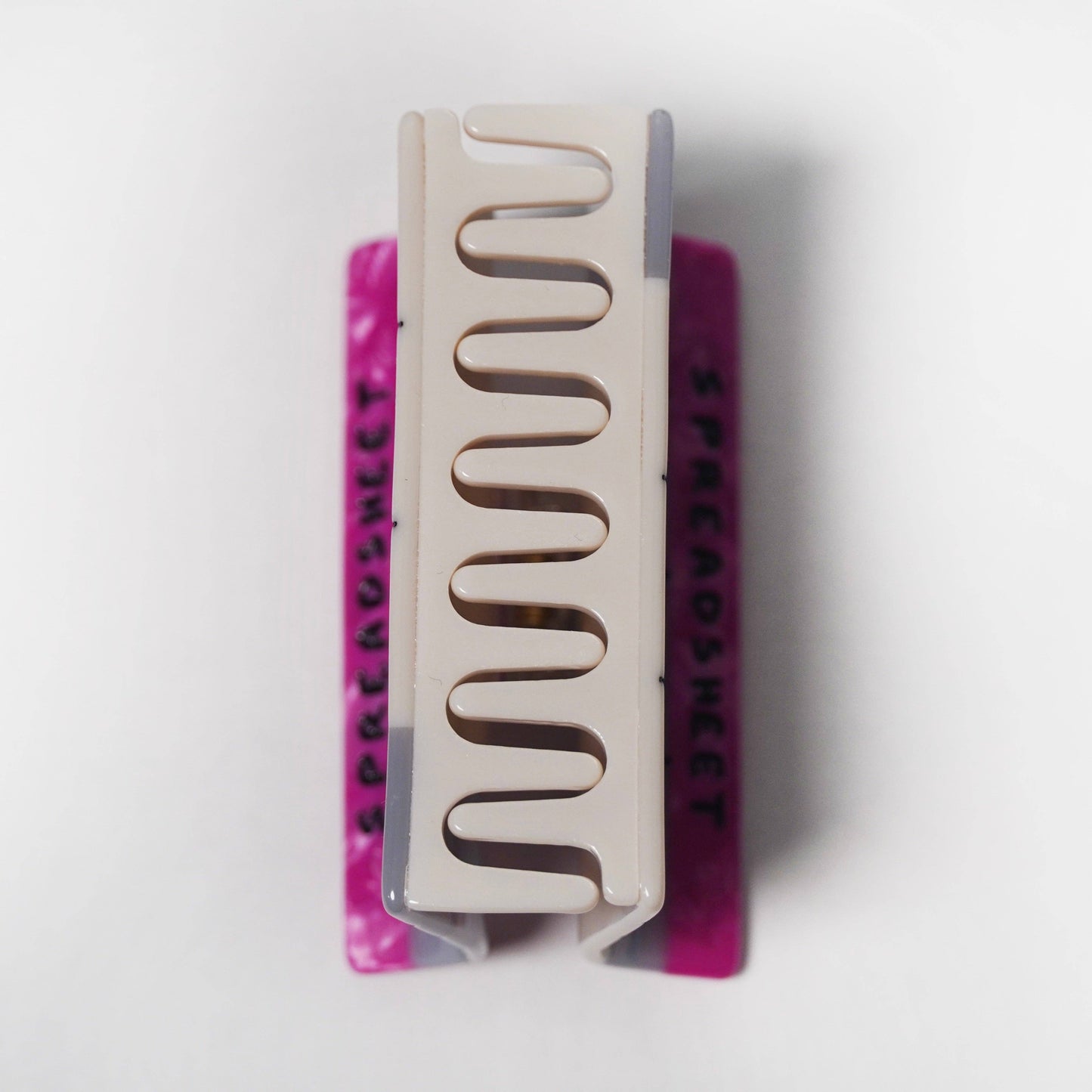 Pink Spreadsheet Claw Clip