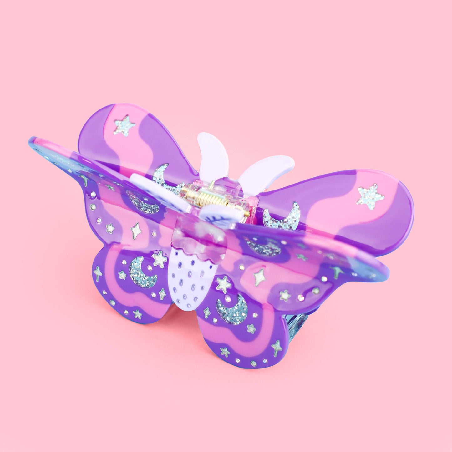 Purple Pastel Moth Claw Clip
