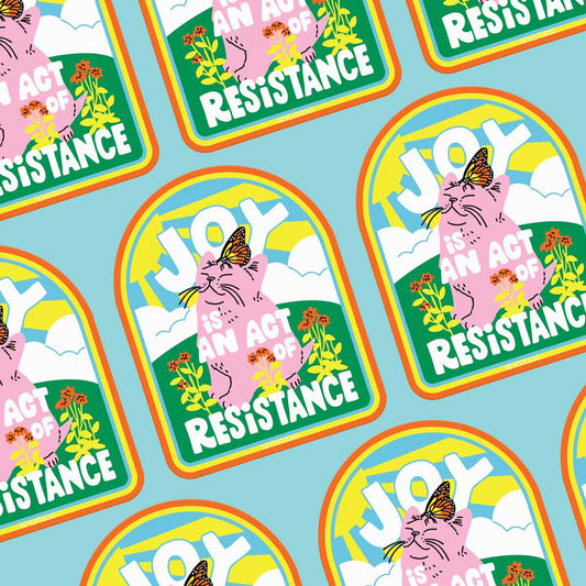 Joy is an Act of Resistance Kitten Sticker