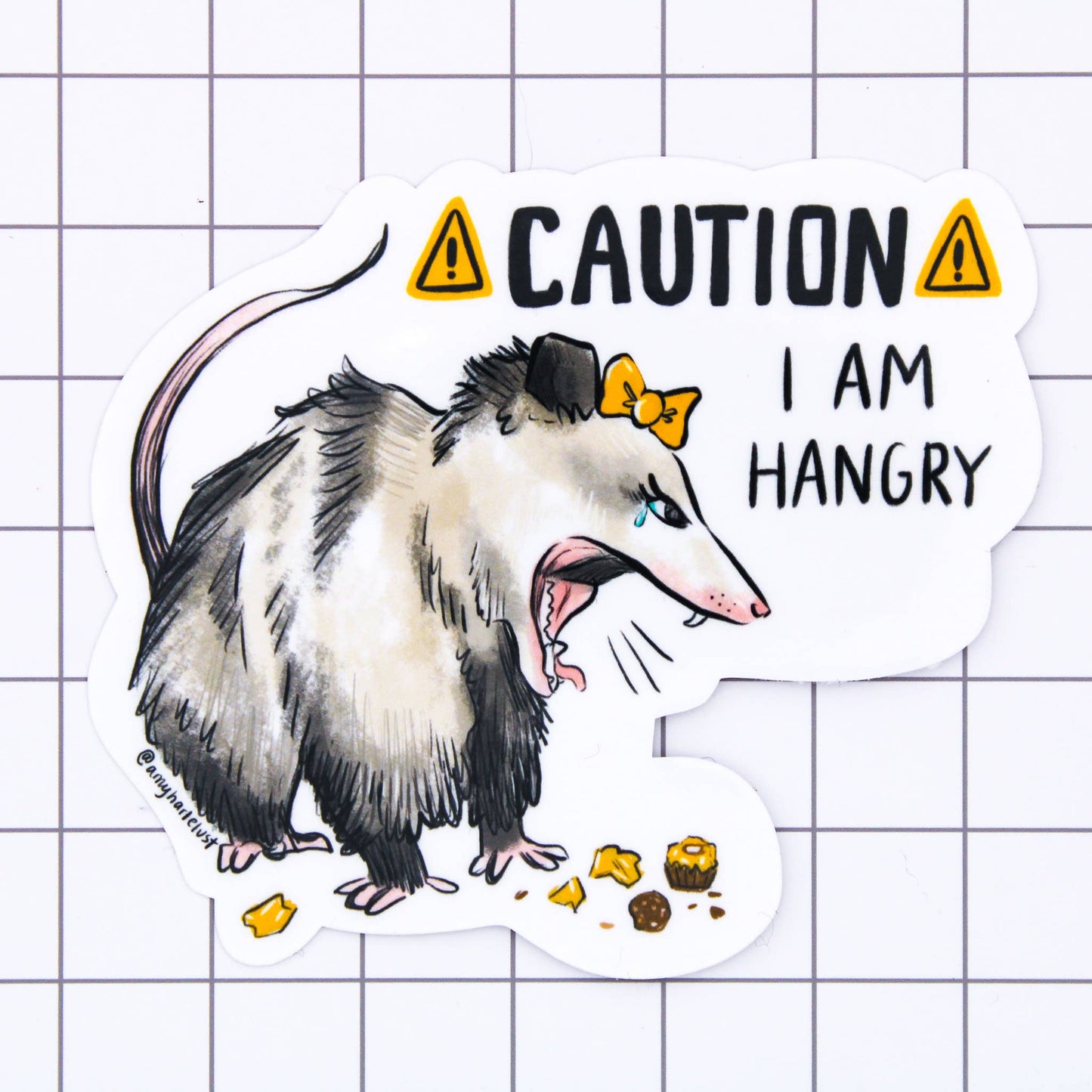 Hangry Possum Sticker