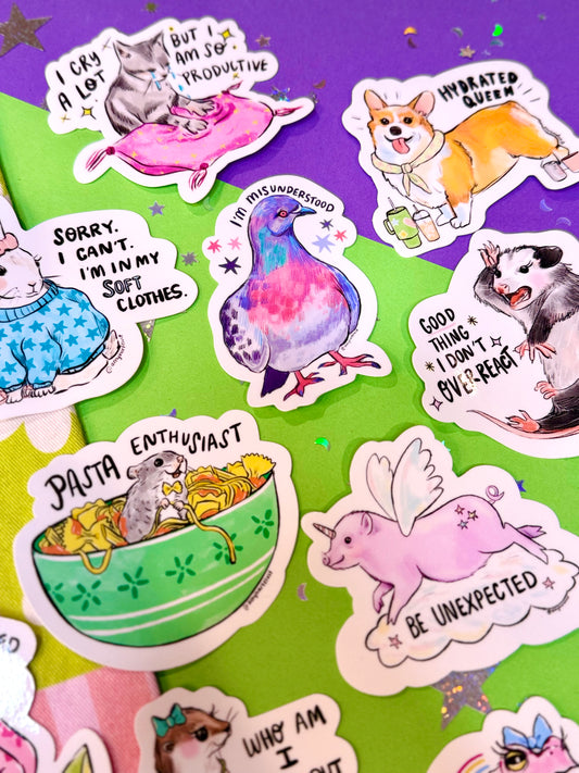 I Cry A Lot But I Am So Productive Cat Sticker
