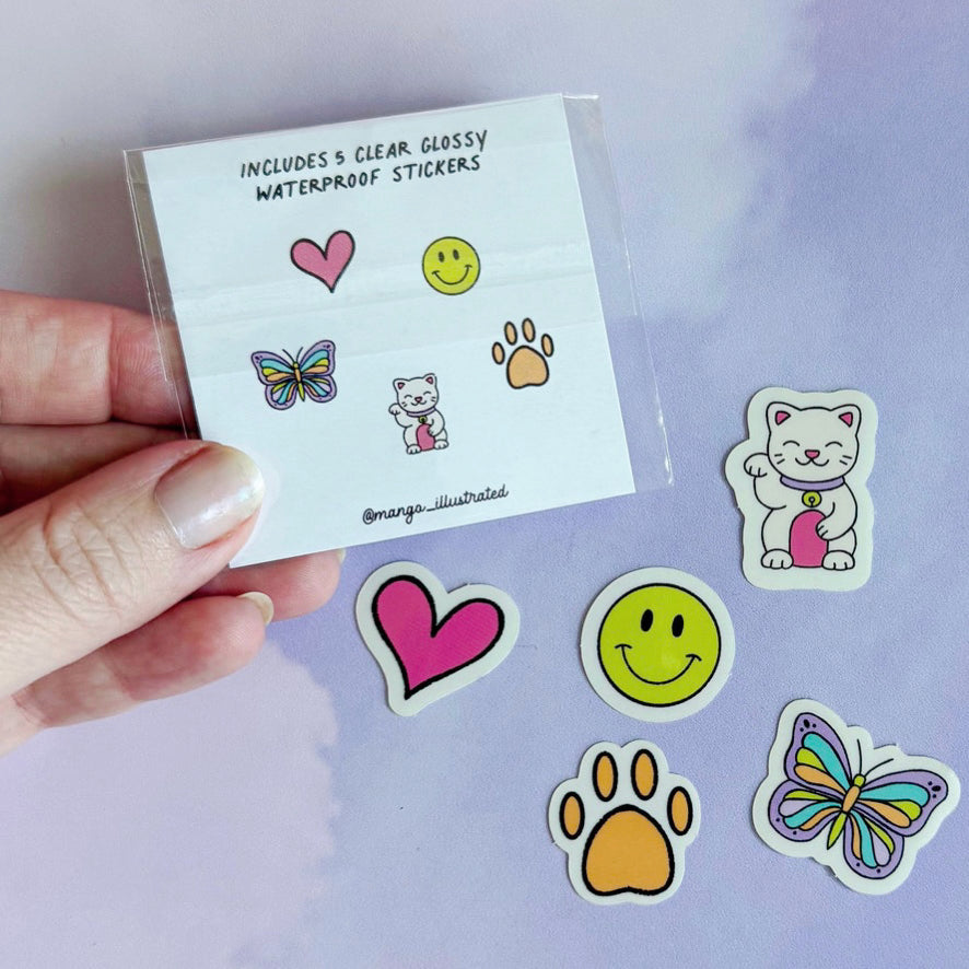Cute Doodles Mini Vinyl Sticker Sheet #3