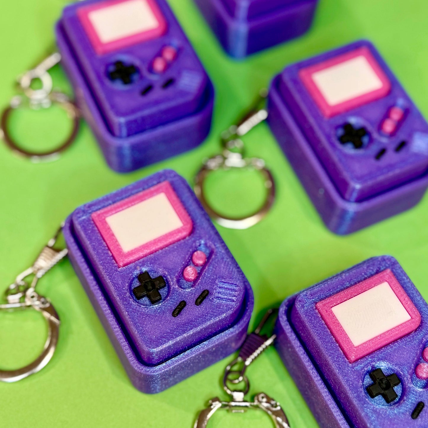 Purple Video Game Fidget Clicker Keychain