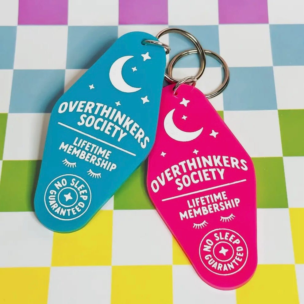 Overthinkers Society Keychain (Pink)