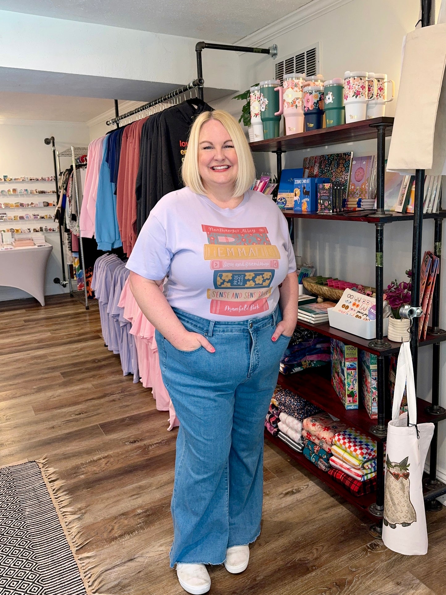 Jane Austen Book Stack Tee (XS S M)