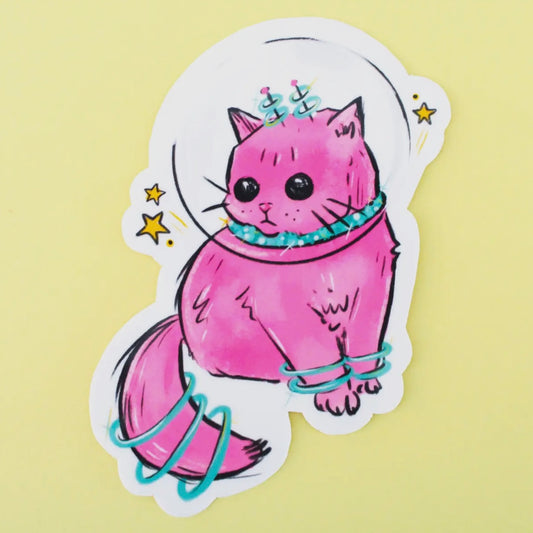 Pink Space Kitty Sticker