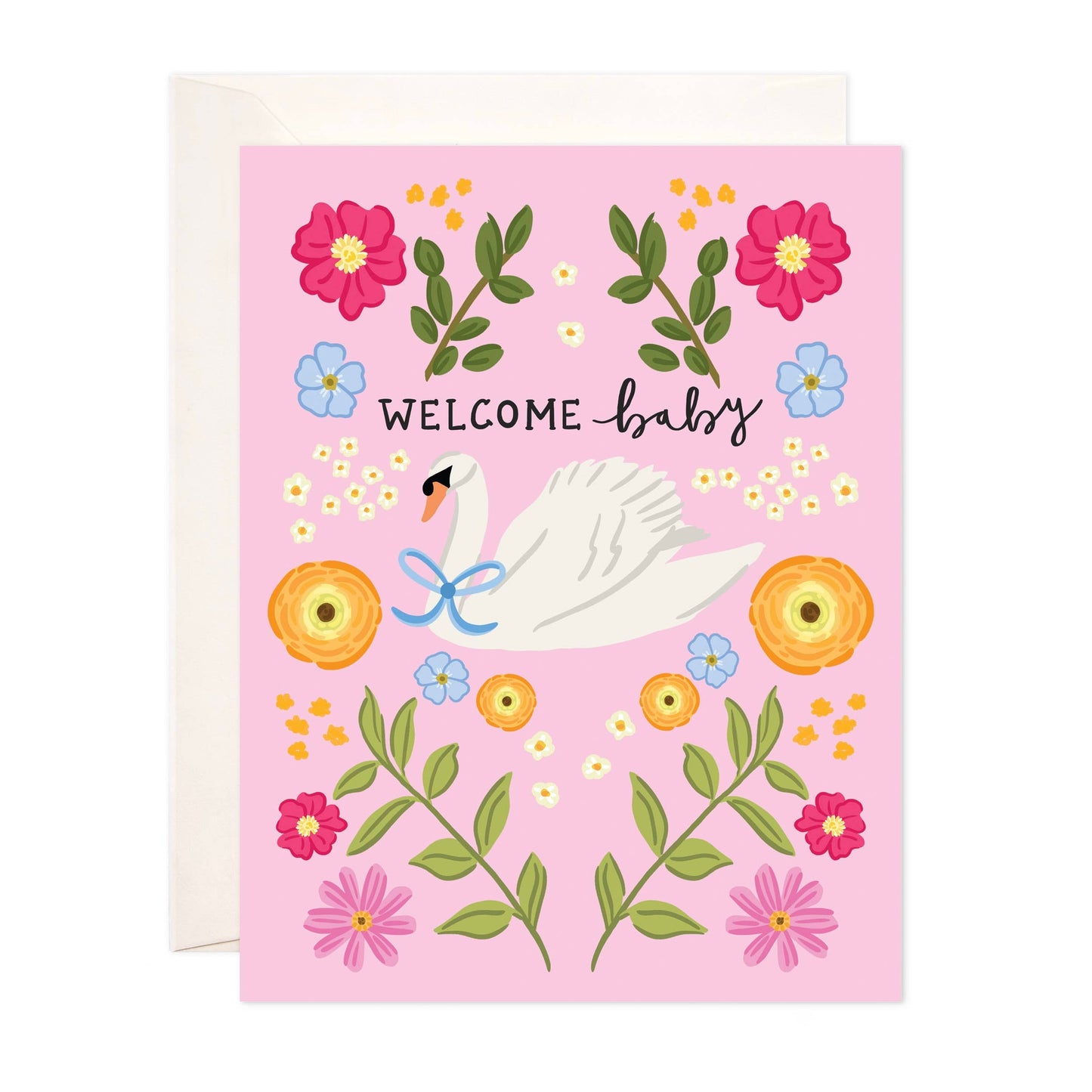 Swan Welcome Baby Card