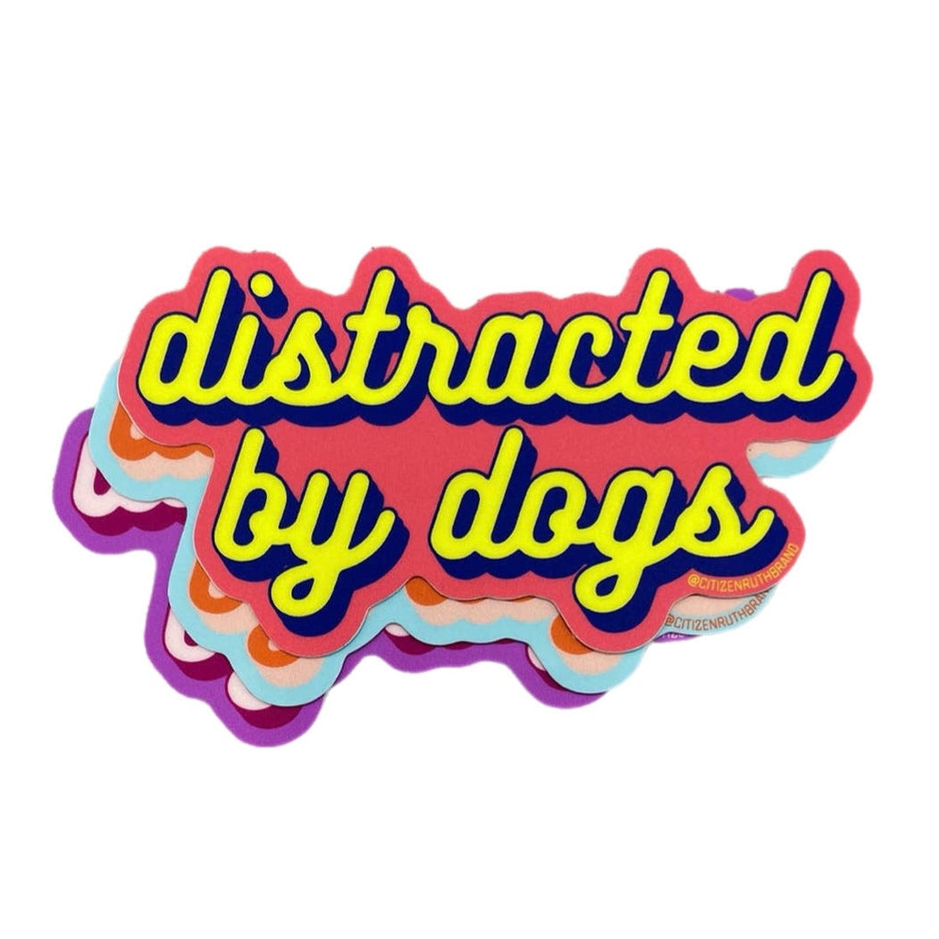 Distracted by Dogs Sticker