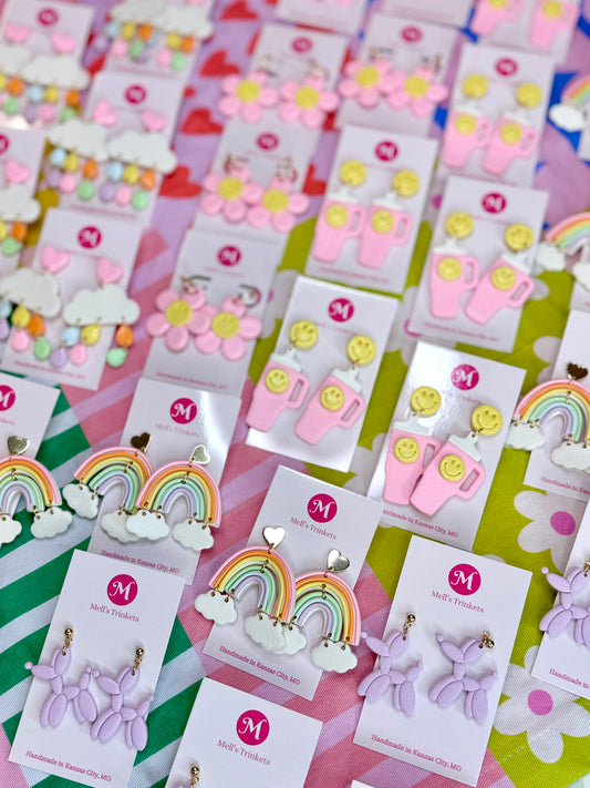 Smiley Pink Stanley Earrings