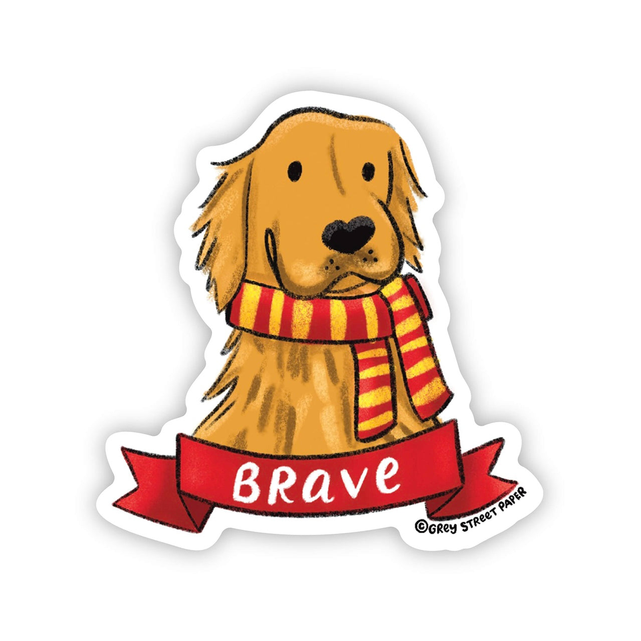 Brave Gryffindor Golden Retriever Sticker
