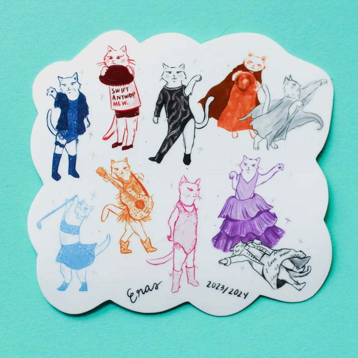 Swiftie Eras Cats Sticker