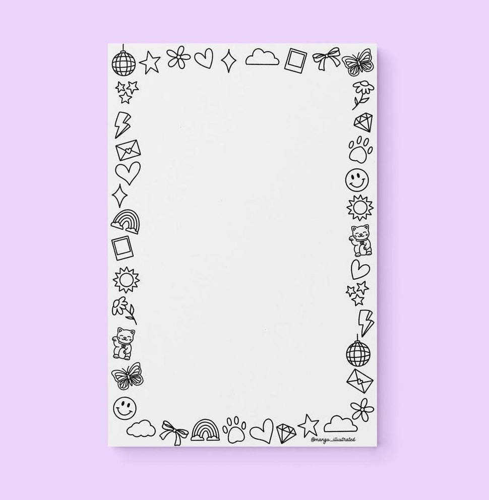 Cute Doodles Color-In Notepad